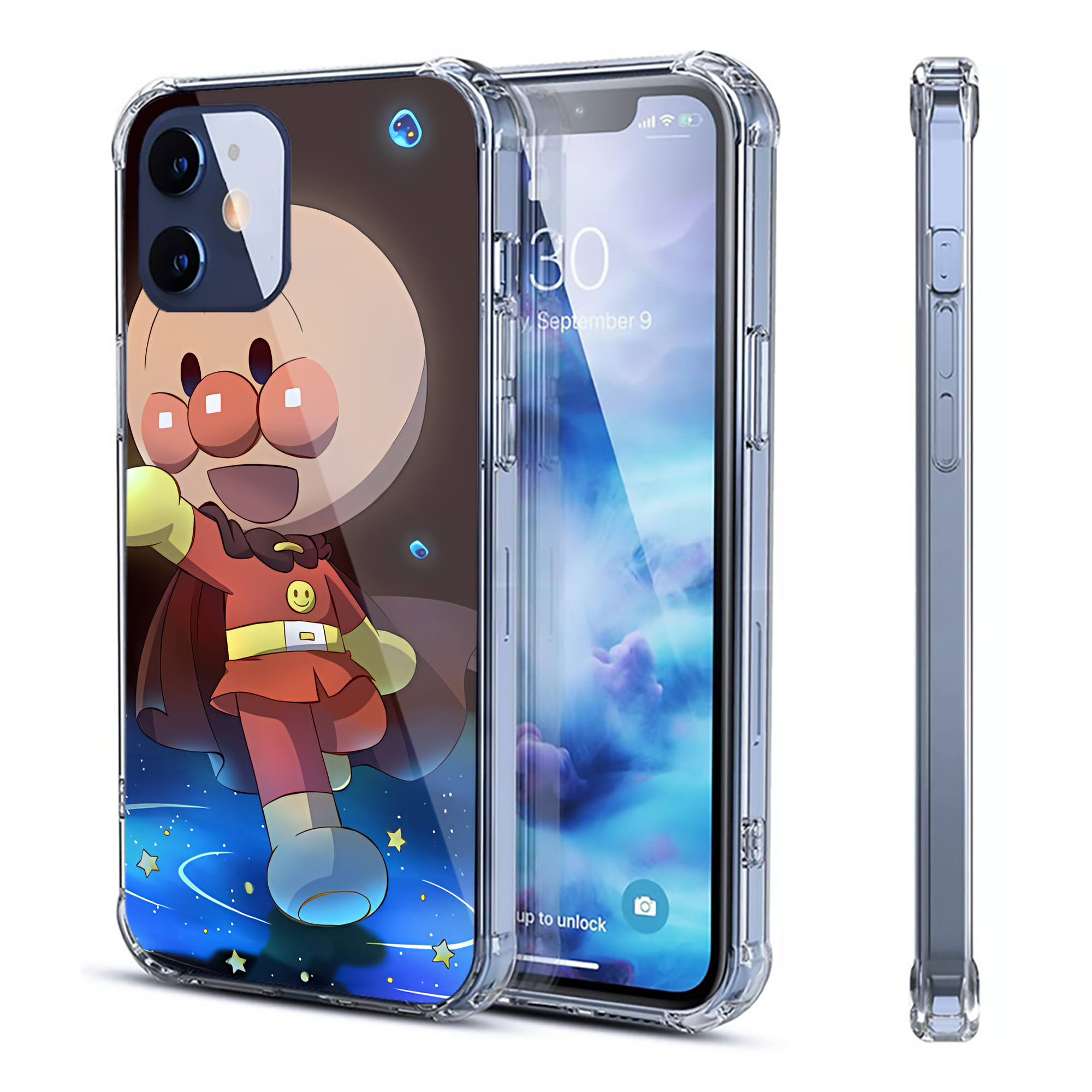 （画像用） アンパンマン Anpanman 【iPhone 12シリーズ対応】透明スマホケース（クリアソフトケース）